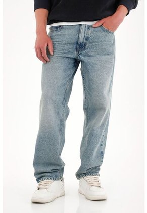 Tennis Jean Loose Fit De Silueta Amplia Azul Medio Para Hombre