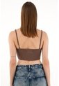 Tennis Camiseta Café En Rib Tipo Crop Para Mujer de Tennis