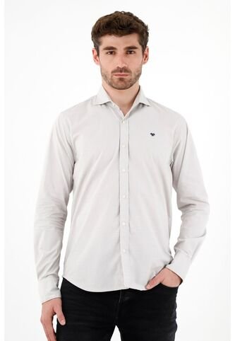 Camisa De Tela Preteñida Gris Para Hombre Tennis