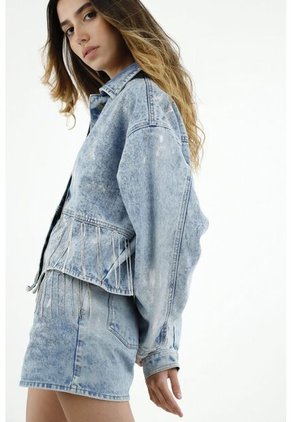 Tennis Chaqueta En Denim Azul Para Mujer