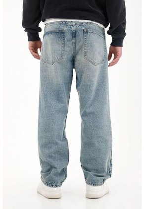 Tennis Jean Loose Fit De Silueta Amplia Azul Medio Para Hombre