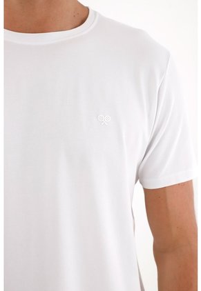 Tennis Camiseta Cuello Redondo Blanca Para Hombre