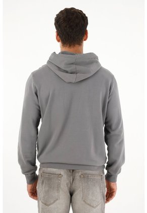 Tennis Buzo Hoodie De Diseño Cerrado Gris Para Hombre