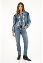 Tennis Jean Mom Azul Tiro Alto Para Mujer de Tennis