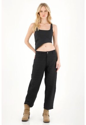 Tennis Camisa Tipo Crop Negra Para Mujer