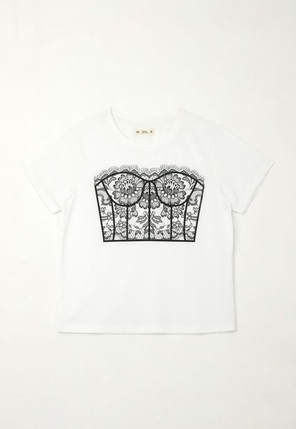 Camiseta Básica Cuello Redondo Blanca Para Mujer