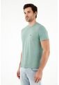 Camiseta Cuello Redondo Verde Para Hombre de Tennis