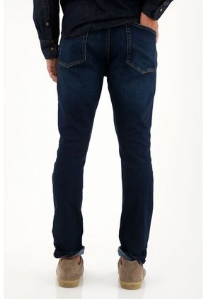 Tennis Jean Super Skinny Azul Oscuro Tiro Medio Para Hombre