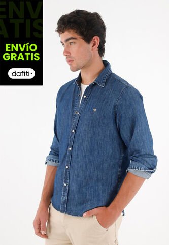 Tennis Camisa Manga Larga Azul Para Hombre Tennis