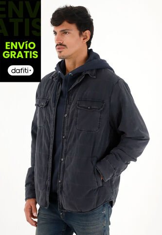 Tennis Chaqueta Negra De Textura Acolchada Para Hombre Tennis