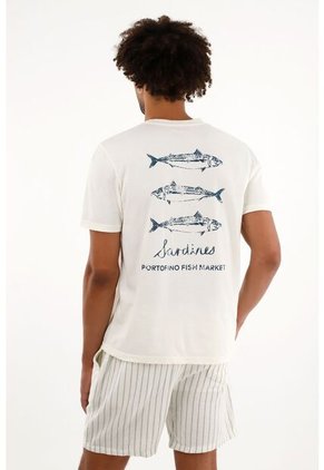 Tennis Camiseta Crudo Con Bolsillo De Parche Para Hombre