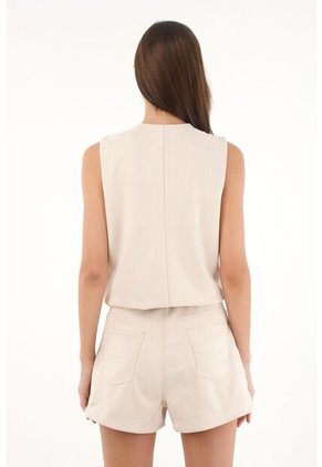 Tennis Chaleco En Tela Suede Crudo Para Mujer