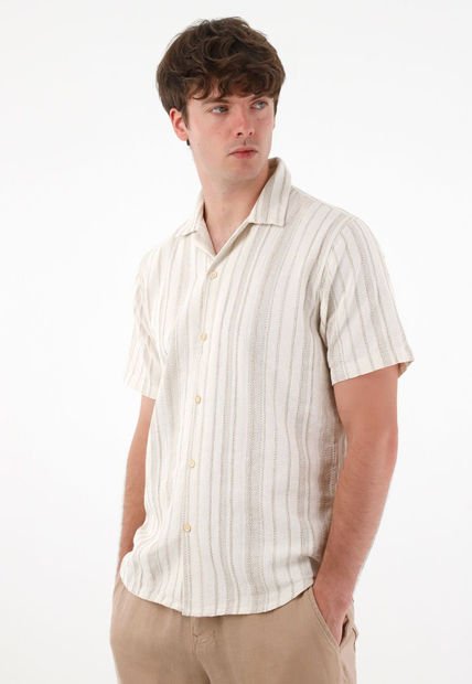 Camisa Manga Corta Crudo Para Hombre
