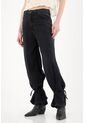 Tennis Jean Wide Leg Con Amarres En Bota Negro Para Mujer de Tennis
