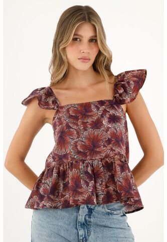 Camisa Morada De Tiras Para Mujer Tennis