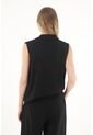 Tennis Chaleco Asimétrico Con Solapa Negro Para Mujer de Tennis