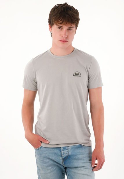 Camiseta Básica Manga Corta Gris Para Hombre
