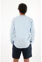 Tennis Camisa En 100% Lino Azul Para Hombre de Tennis