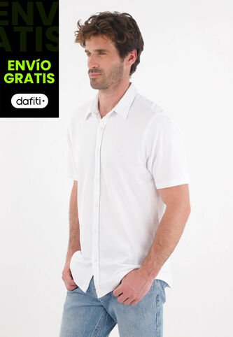 Tennis Camisa Clásica Manga Corta Blanca Para Hombre Tennis