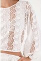 Tennis Camisa Holgada Con Encaje Floral Calado En Algodón Blanco Para Mujer de Tennis