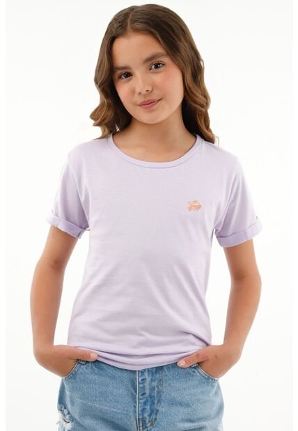 Camiseta Manga Corta Morada Para Niña