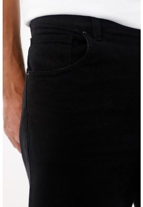 Tennis Pantalón Loose En Bull Denim Negro Para Hombre