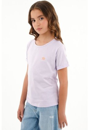Camiseta Manga Corta Morada Para Niña
