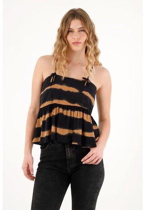 Tennis Camisa De Tiras Con Estampado Tie Dye Para Mujer