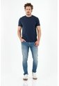 Tennis Camiseta Azul Cuello Redondo Para Hombre de Tennis