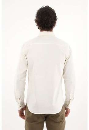 Tennis Camisa En Dril Con Bolsillos Crudo Para Hombre