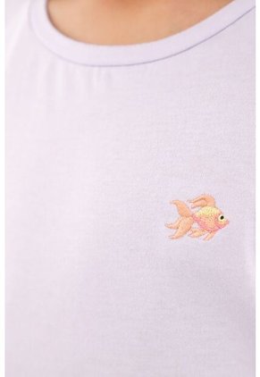 Camiseta Manga Corta Morada Para Niña