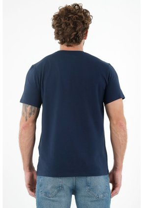 Tennis Camiseta Azul Cuello Redondo Para Hombre