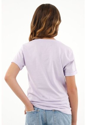 Camiseta Manga Corta Morada Para Niña