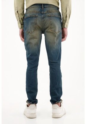 Tennis Jean Azul Tono Medio Skinny Para Hombre