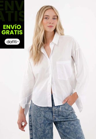 Tennis Camisa Manga Larga Con Bolsillo Blanca Para Mujer Tennis