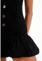 Tennis Vestido Corto Negro Con Falda Globo Para Mujer de Tennis