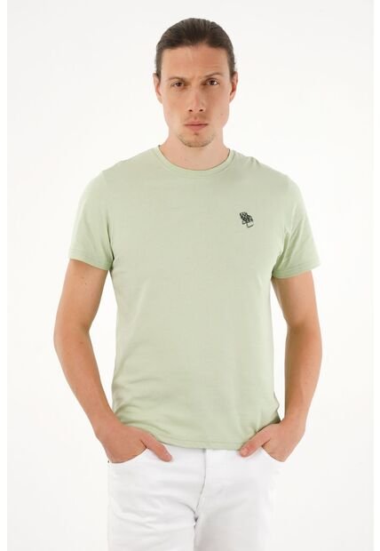 Tennis Camiseta Verde Estampada En Espalda Para Hombre
