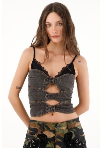 Tennis Camisa Strapless Azul Reversible Para Mujer Tennis