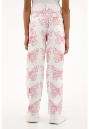 Jean Recto Con Estampado De Mariposas Para Niña