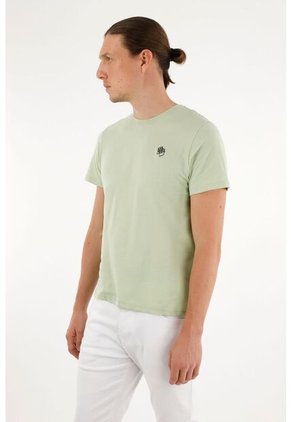 Tennis Camiseta Verde Estampada En Espalda Para Hombre