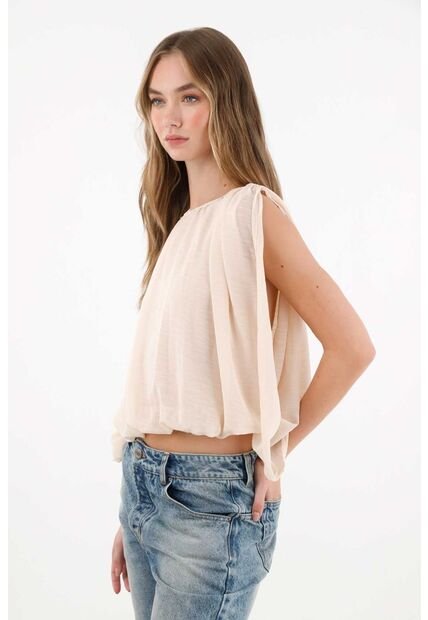 Tennis Camisa En Tela Liviana Y Vaporosa Crudo Para Mujer