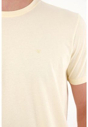 Camiseta Manga Corta En 100% Algodón Amarilla Para Hombre