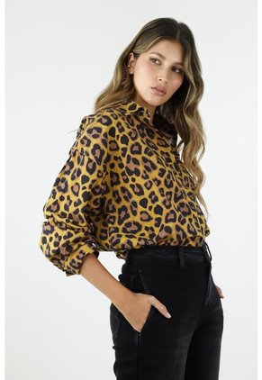Camisa Estampado Animal Print Para Mujer