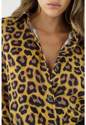 Camisa Estampado Animal Print Para Mujer