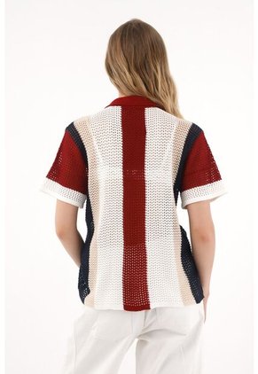 Tennis Camisa Tejida Con Diseño A Rayas Multicolor Para Mujer