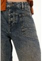 Tennis Jean Horseshoe De Tiro Bajo Azul Con Acabado Ligero Para Mujer de Tennis