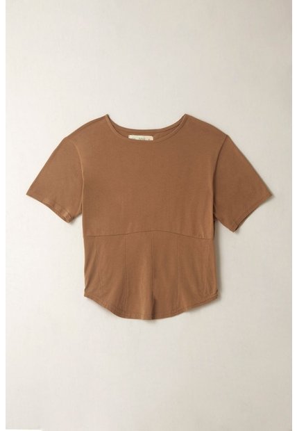 Tennis Camiseta Con Corte Tipo Corsé Café Para Mujer