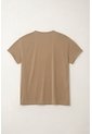 Tennis Camiseta Con Cuello En V Café Con Acabado Liso Para Mujer de Tennis
