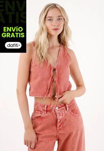 Tennis Chaleco En Bull Denim Rojo Para Mujer Tennis