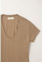 Tennis Camiseta Con Cuello En V Café Con Acabado Liso Para Mujer de Tennis